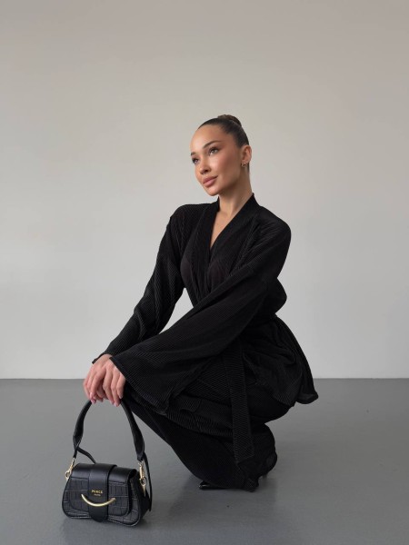 Женский прогулочный костюм c кимоно черного цвета 31750