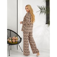 Жіночий легкий прогулянковий костюм бежевого кольору 31752