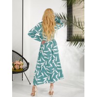 Легкое платье-рубашка мятного цвета 31757