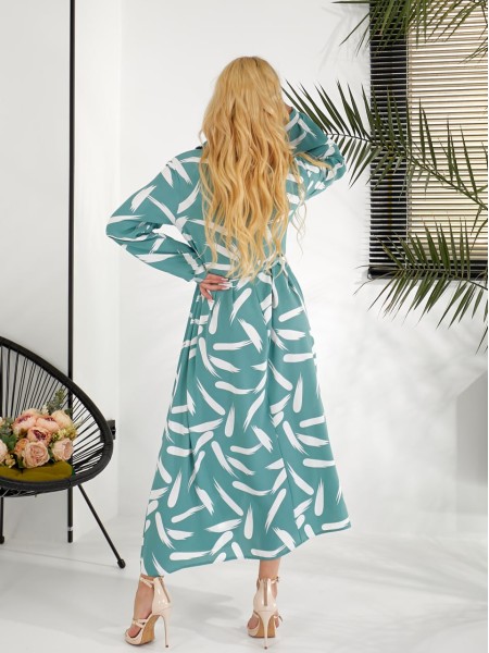 Легкое платье-рубашка мятного цвета 31757