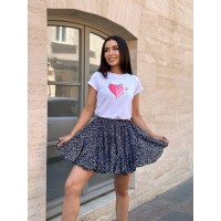 Базова жіноча футболка з принтом бiлого кольору 31771