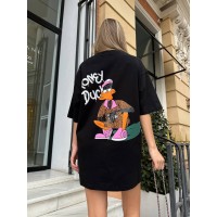 Бавовняна футболка з малюнком чорного кольору 31782