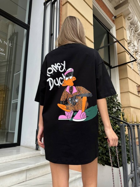 Бавовняна футболка з малюнком чорного кольору 31782