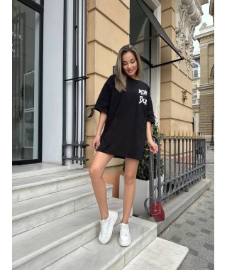 Бавовняна футболка з малюнком чорного кольору 31782