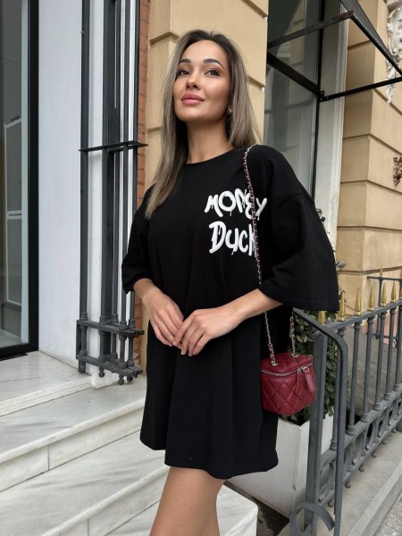 Бавовняна футболка з малюнком чорного кольору 31782