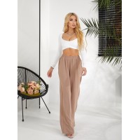 Жіночі прогулянковi штани кавового кольору 31787