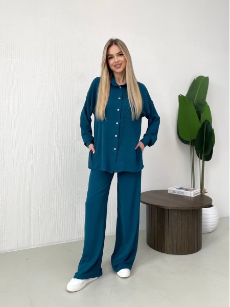 Костюм-двійка кольору морської хвилі 31790