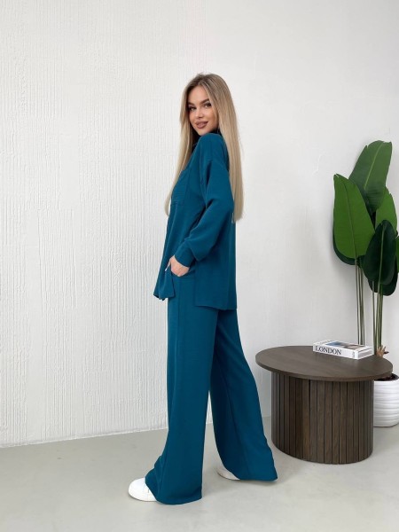 Костюм-двійка кольору морської хвилі 31790