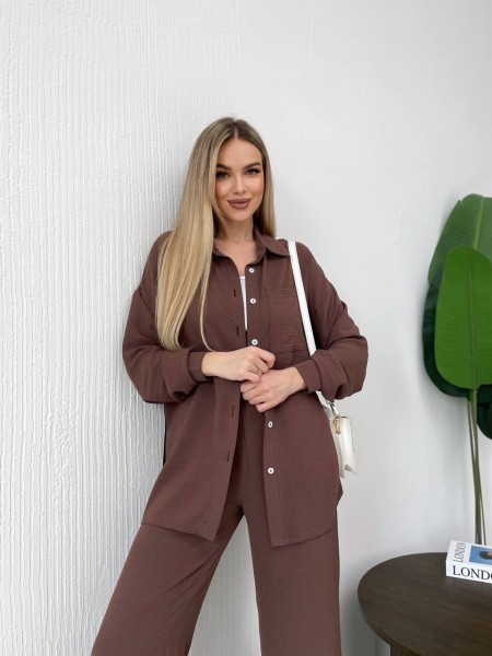 Костюм-двійка коричневого кольору  31792