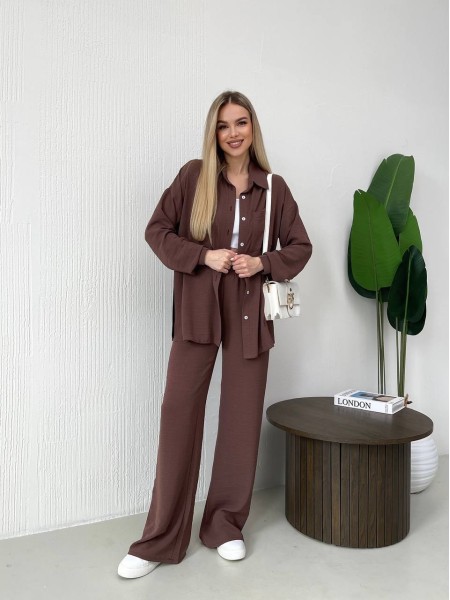 Костюм-двійка коричневого кольору  31792