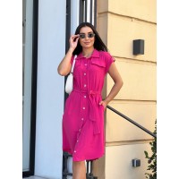 Легка сукня на гудзиках малинового кольору 31797