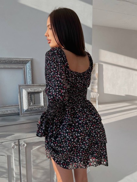 Легкое платье мини черного цвета 31832