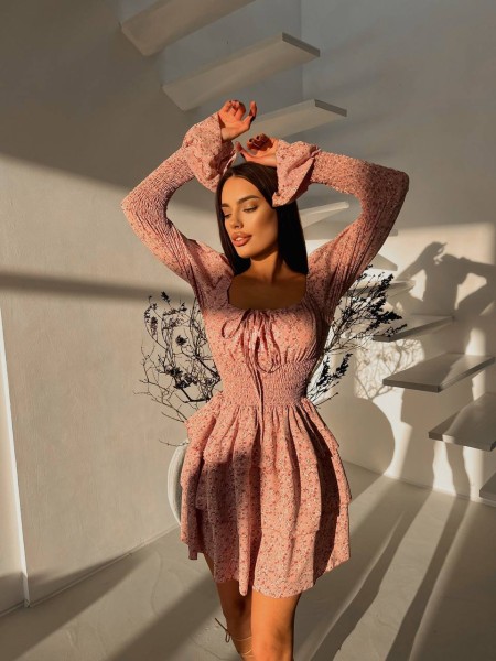 Легкое платье мини розового цвета 31833