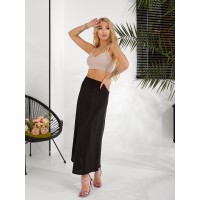 Жіноча шовкова спідниця чорного кольору 31835