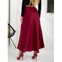 Жіноча шовкова спідниця бордового кольору 31836