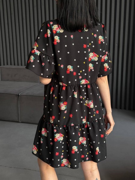 Легка сукня міні чорного кольору 31874