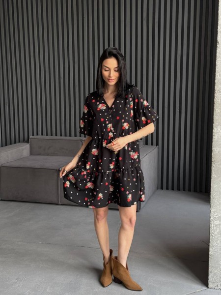 Легка сукня міні чорного кольору 31874