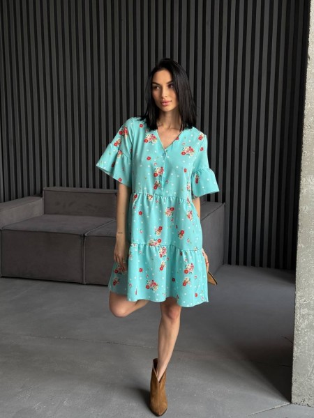 Легка сукня міні м'ятного кольору 31875