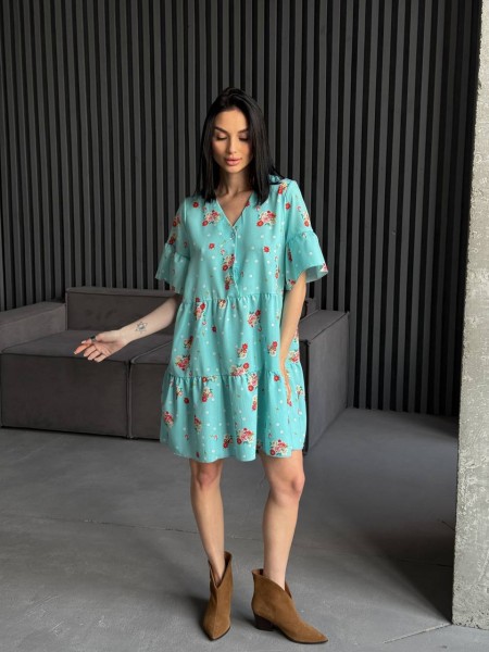 Легка сукня міні м'ятного кольору 31875