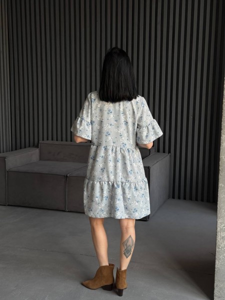 Легка сукня міні сiрого кольору 31876