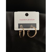 Сережки кільця класичні золотого кольору 31895