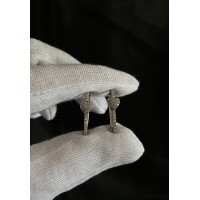 Сережки Серце з камінцями срібного кольору 31904
