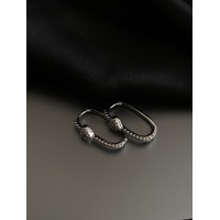 Сережки Серце з камінцями срібного кольору 31904