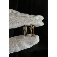 Сережки Серце з камінцями золотого кольору 31905