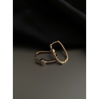 Сережки Серце з камінцями золотого кольору 31905
