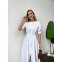 Классическое платье миди на пуговицах белого цвета 31917