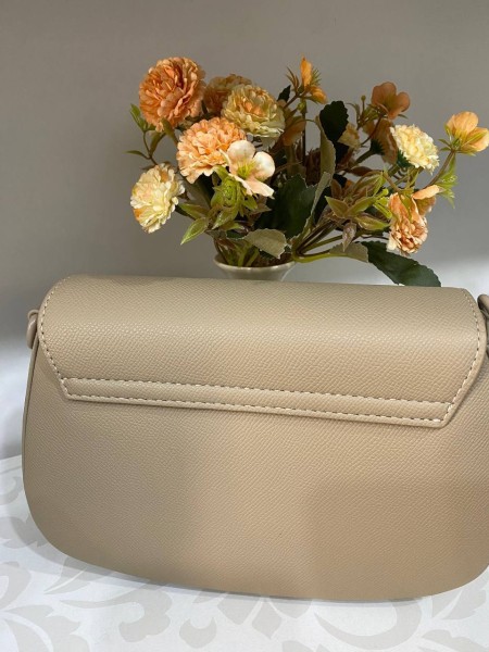 Класичка жіноча сумка з еко-шкіри бежевого кольору 31929