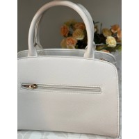 Ділова жіноча сумка із еко-шкіри молочного кольору 31942