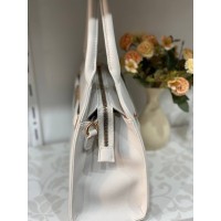 Ділова жіноча сумка із еко-шкіри молочного кольору 31942