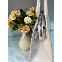 Ділова жіноча сумка із еко-шкіри пудрового кольору 31943