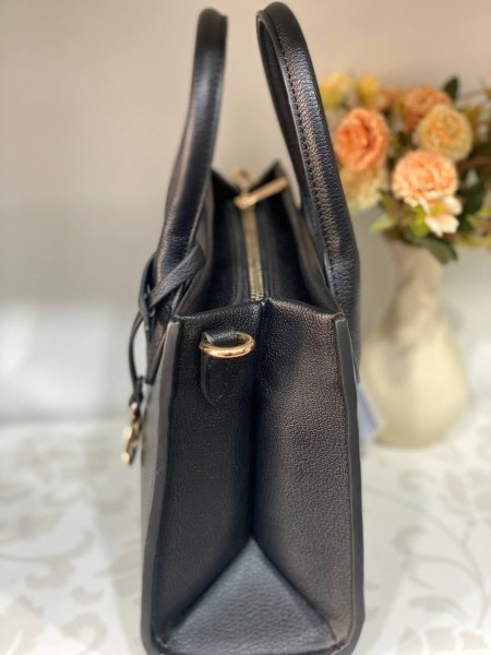 Ділова жіноча сумка із еко-шкіри чорного кольору 31959