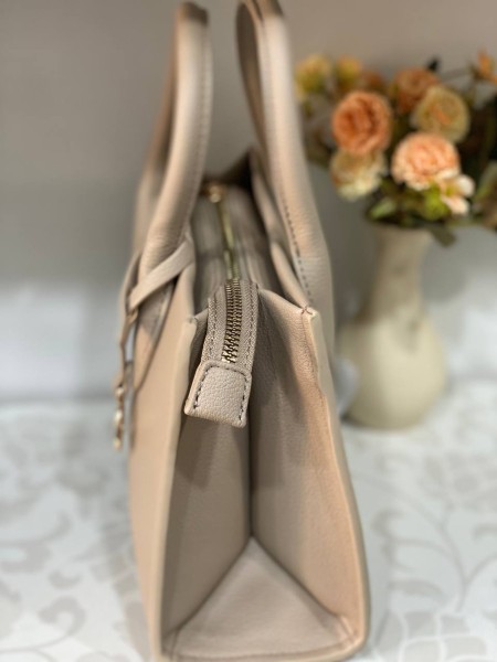 Ділова жіноча сумка із еко-шкіри бежевого кольору 31960