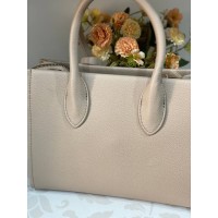 Ділова жіноча сумка із еко-шкіри бежевого кольору 31960