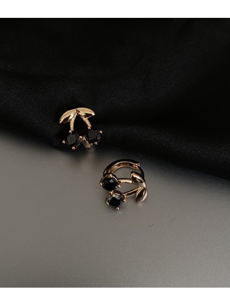 Сережки "Вишеньки" застібка - кільце золотого кольору 31963