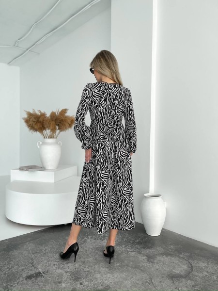 Легка сукня міді зебра чорного кольору 31969