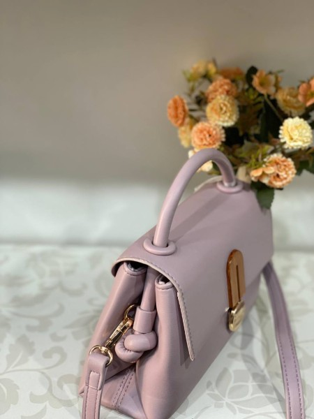 Класична маленька жіноча сумка із еко-шкіри рожевого кольору 31993