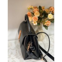 Класична маленька жіноча сумка із еко-шкіри чорного кольору 31995