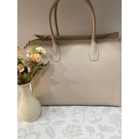 Ділова жіноча сумка із еко-шкіри бежевого кольору 31998