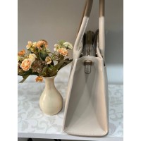 Ділова жіноча сумка із еко-шкіри бежевого кольору 31998