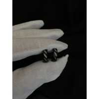 Сережки "Пелюстки" застібка - кільце чорного кольору 32011