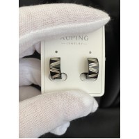 Сережки застібка - кільце чорного кольору 32013