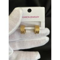 Серьги застежка - кольцо золотого цвета 32014