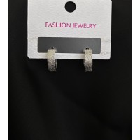 Серьги застежка - кольцо серебряного цвета 32015