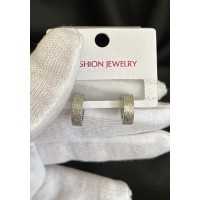 Серьги застежка - кольцо серебряного цвета 32015