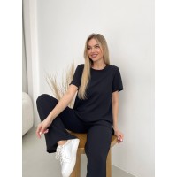 Жіночий прогулянковий костюм чорного кольору 32034