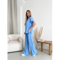 Жіночий прогулянковий костюм блакитного кольору 32037